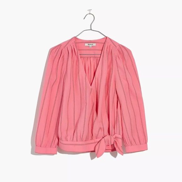 Madewell Wrap Top in Cecilia Stripe - Picture 2 of 4